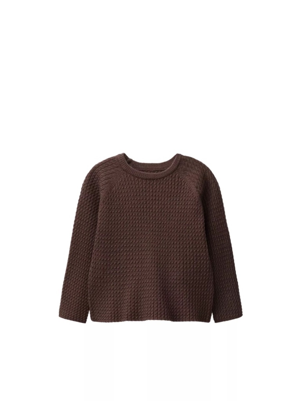 Zara kids Brown Textured Crew Neck Sweater 6-9m